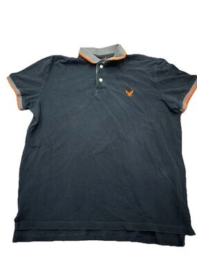 Y2K Vintage Men’s American Eagle Outfitters Polo Size Large Classic Fit Black